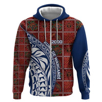 Indigenous Regions of Panama Guna de Wargandí Zip Hoodie with Tribal Pattern and Blue White Nature and People - Wonder Print Shop