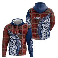 Indigenous Regions of Panama Guna de Wargandí Zip Hoodie with Tribal Pattern and Blue White Nature and People - Wonder Print Shop