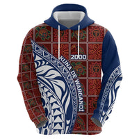 Indigenous Regions of Panama Guna de Wargandí Zip Hoodie with Tribal Pattern and Blue White Nature and People - Wonder Print Shop