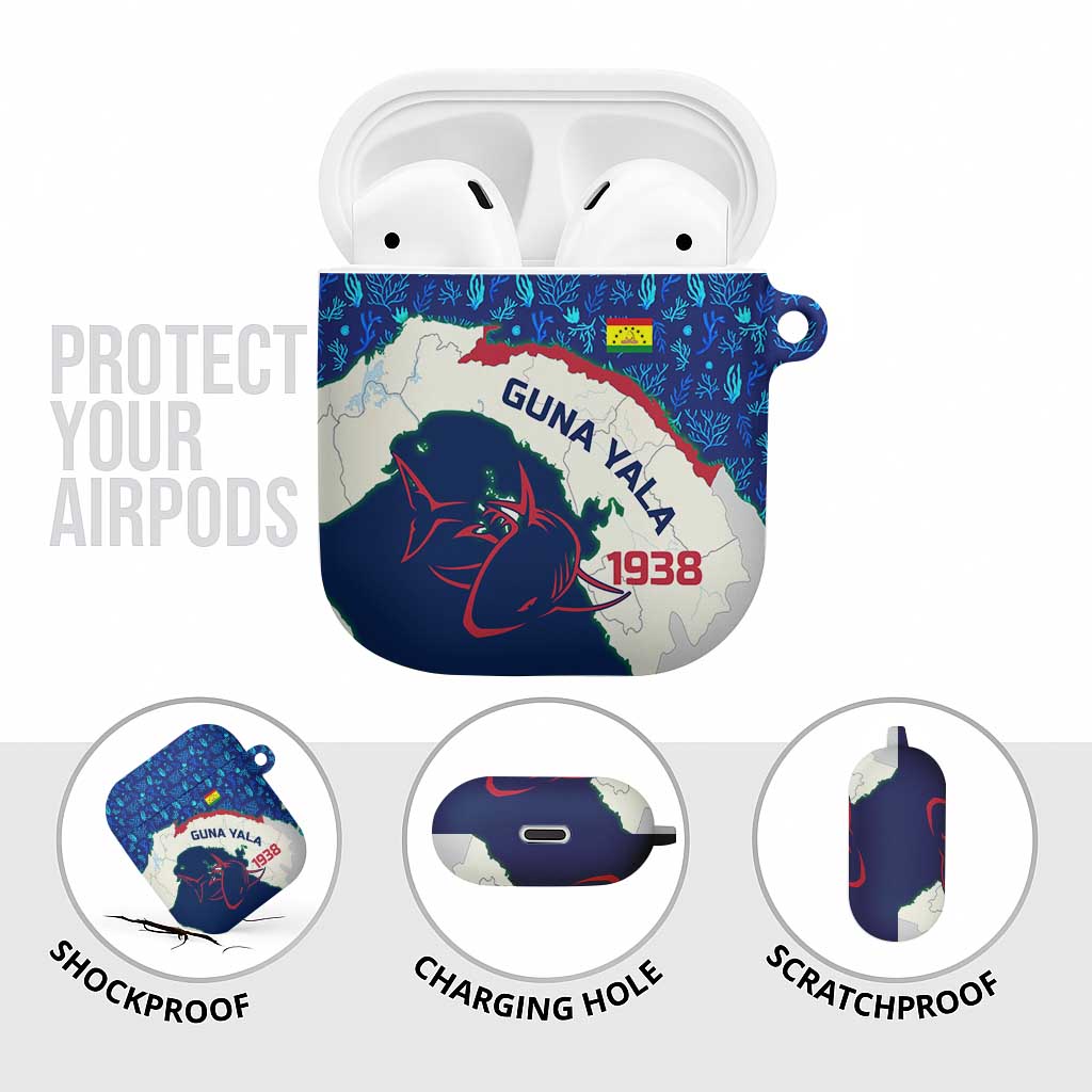Indigenous Regions of Panama Guna Yala AirPods Case with Regional Map Lobster Graphic and Coral Pattern 1938 - Wonder Print Shop