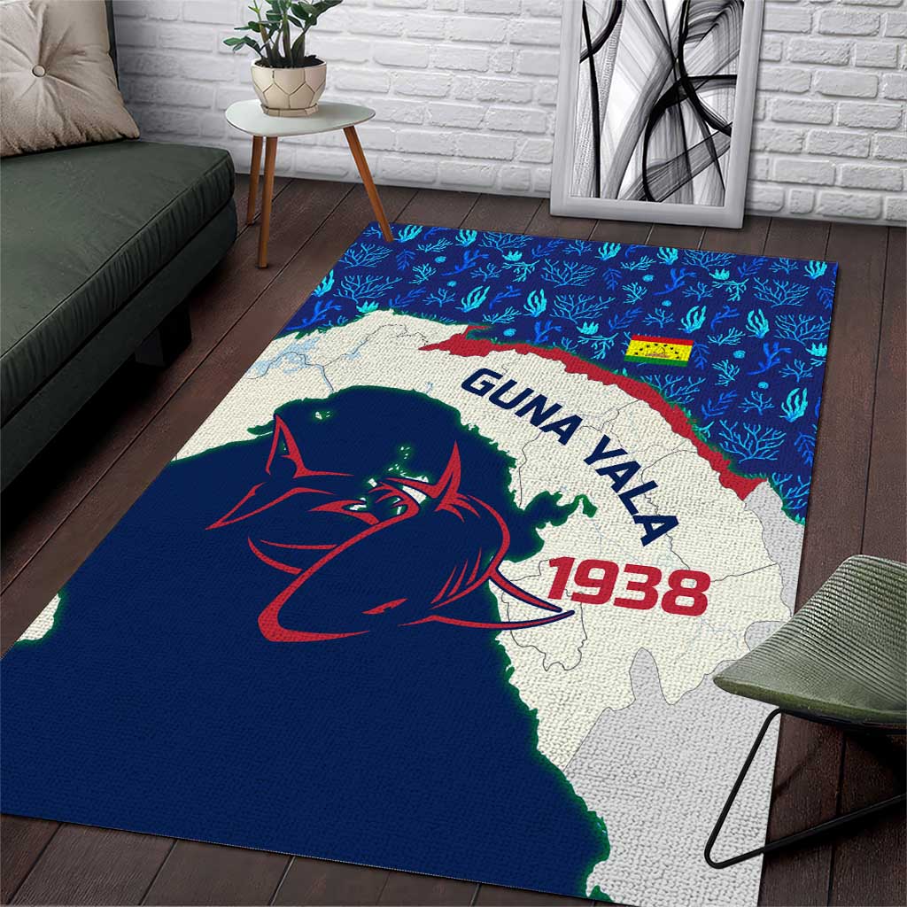 Indigenous Regions of Panama Guna Yala Area Rug with Regional Map Lobster Graphic and Coral Pattern 1938 - Wonder Print Shop