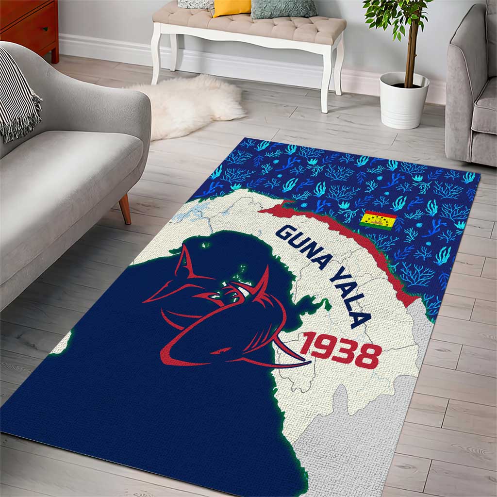 Indigenous Regions of Panama Guna Yala Area Rug with Regional Map Lobster Graphic and Coral Pattern 1938 - Wonder Print Shop