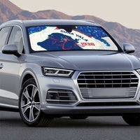 Indigenous Regions of Panama Guna Yala Auto Sun Shade with Regional Map Lobster Graphic and Coral Pattern 1938 - Wonder Print Shop