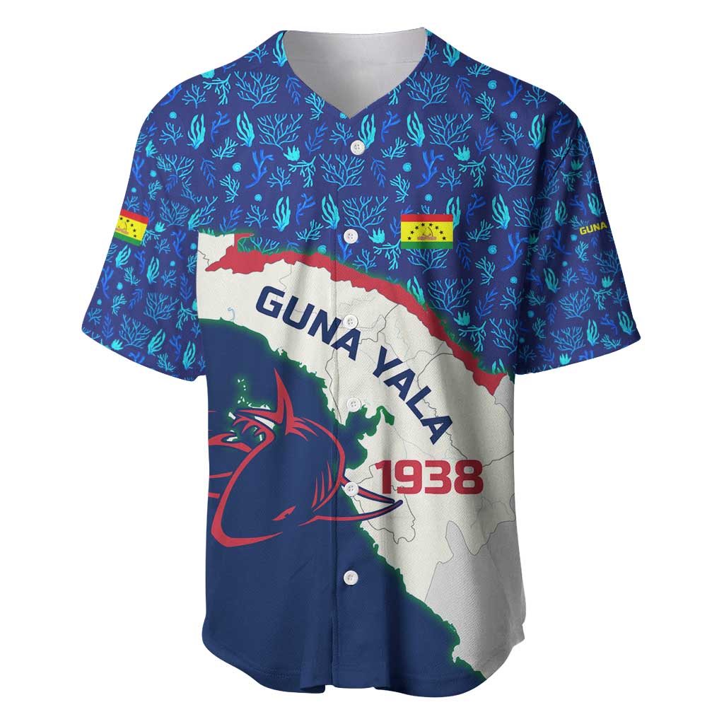 Indigenous Regions of Panama Guna Yala Baseball Jersey with Regional Map Lobster Graphic and Coral Pattern 1938 - Wonder Print Shop