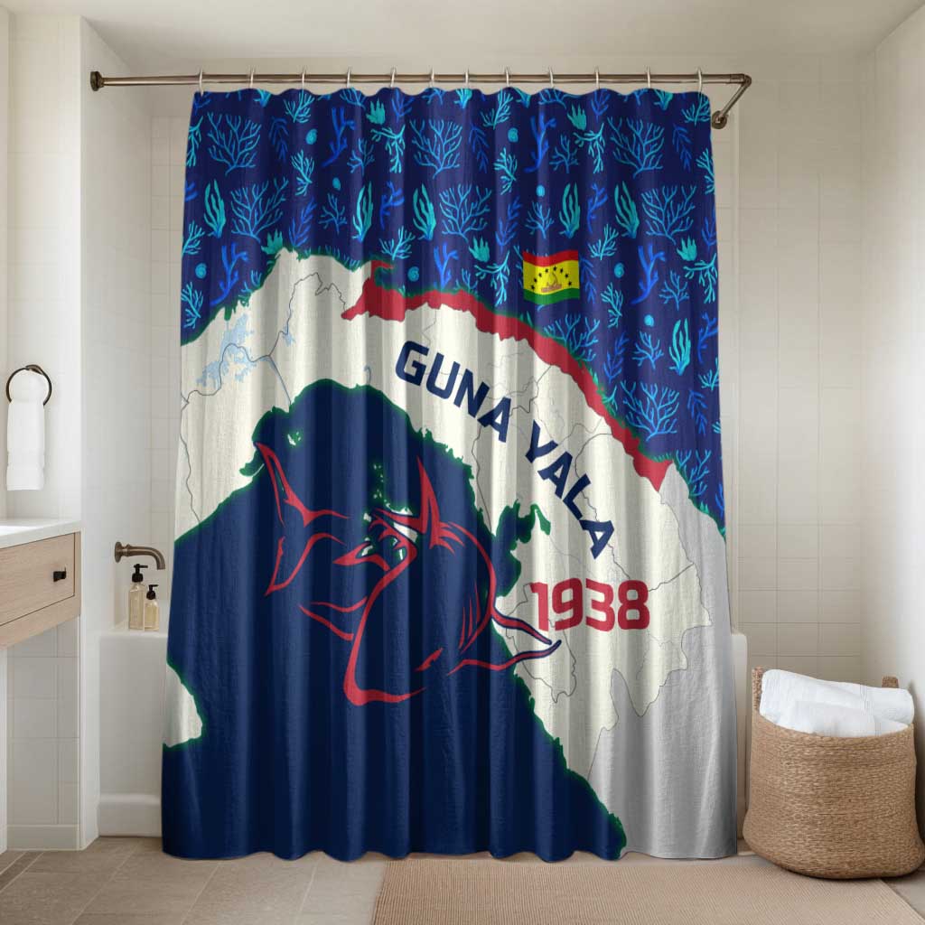 Indigenous Regions of Panama Guna Yala Bathroom Set with Regional Map Lobster Graphic and Coral Pattern 1938 - Wonder Print Shop