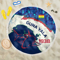 Indigenous Regions of Panama Guna Yala Beach Blanket with Regional Map Lobster Graphic and Coral Pattern 1938 - Wonder Print Shop