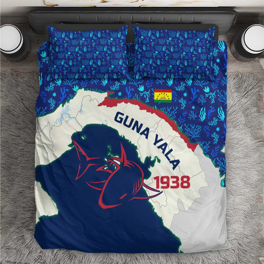 Indigenous Regions of Panama Guna Yala Bedding Set with Regional Map Lobster Graphic and Coral Pattern 1938 - Wonder Print Shop