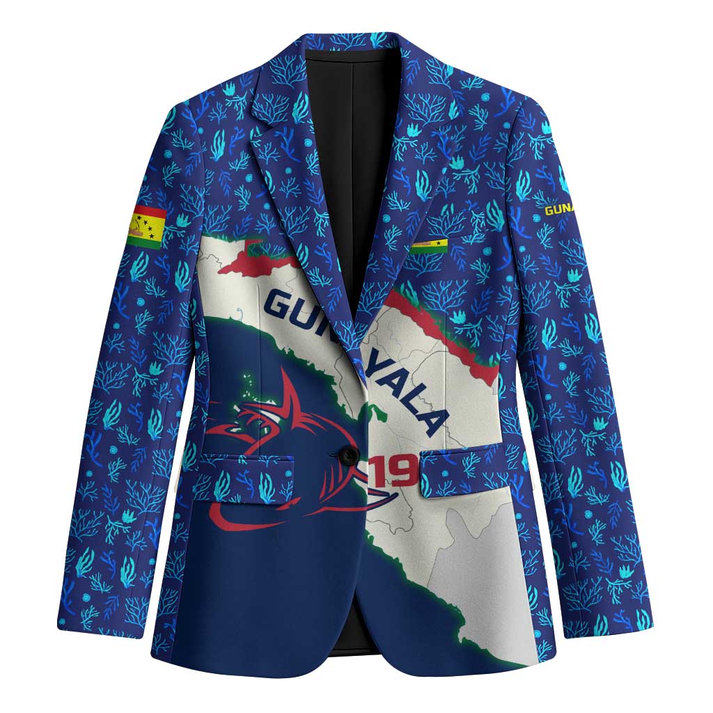 Indigenous Regions of Panama Guna Yala Blazer with Regional Map Lobster Graphic and Coral Pattern 1938 - Wonder Print Shop