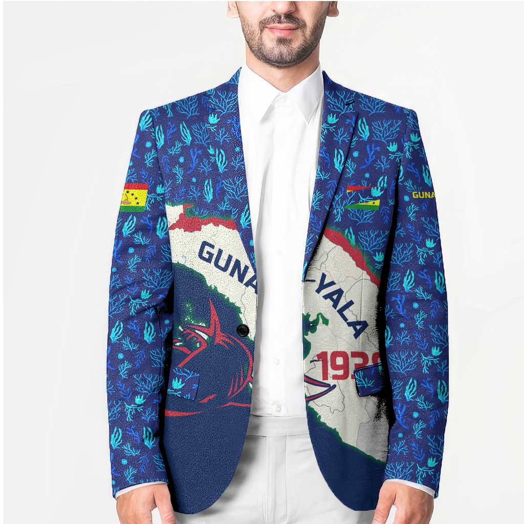 Indigenous Regions of Panama Guna Yala Blazer with Regional Map Lobster Graphic and Coral Pattern 1938 - Wonder Print Shop