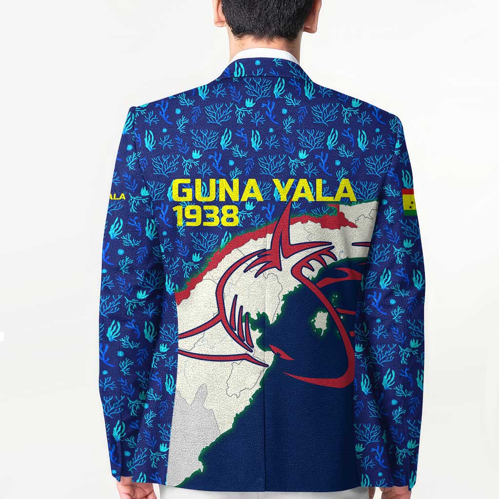 Indigenous Regions of Panama Guna Yala Blazer with Regional Map Lobster Graphic and Coral Pattern 1938 - Wonder Print Shop