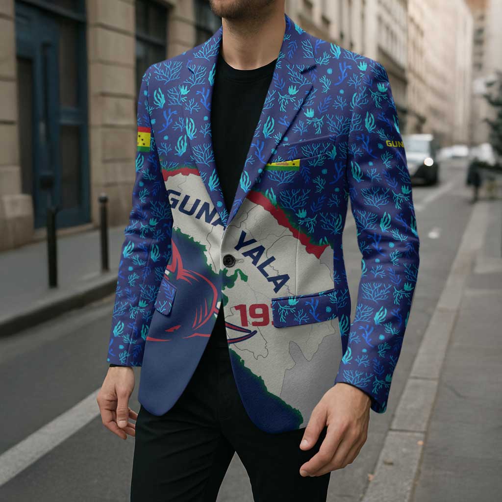 Indigenous Regions of Panama Guna Yala Blazer with Regional Map Lobster Graphic and Coral Pattern 1938 - Wonder Print Shop