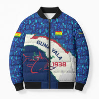 Indigenous Regions of Panama Guna Yala Bomber Puffer Jacket with Regional Map Lobster Graphic and Coral Pattern 1938 - Wonder Print Shop