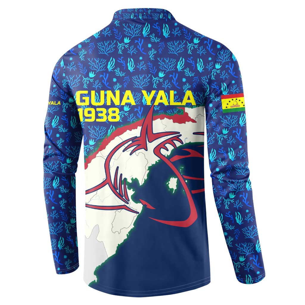 Indigenous Regions of Panama Guna Yala Button Sweatshirt with Regional Map Lobster Graphic and Coral Pattern 1938 - Wonder Print Shop