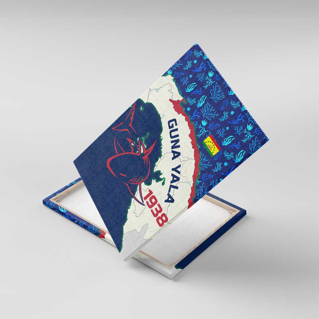 Indigenous Regions of Panama Guna Yala Canvas Wall Art with Regional Map Lobster Graphic and Coral Pattern 1938 - Wonder Print Shop