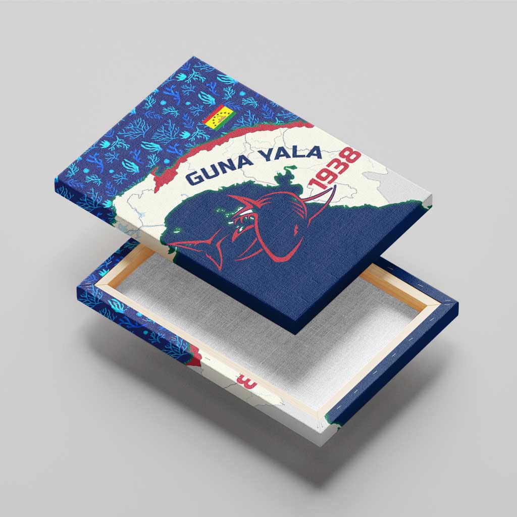 Indigenous Regions of Panama Guna Yala Canvas Wall Art with Regional Map Lobster Graphic and Coral Pattern 1938 - Wonder Print Shop