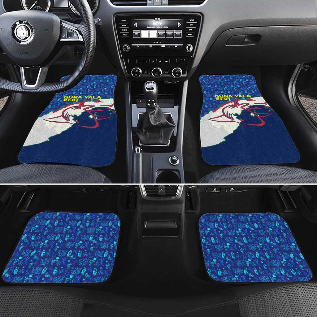 Indigenous Regions of Panama Guna Yala Car Mats with Regional Map Lobster Graphic and Coral Pattern 1938 - Wonder Print Shop