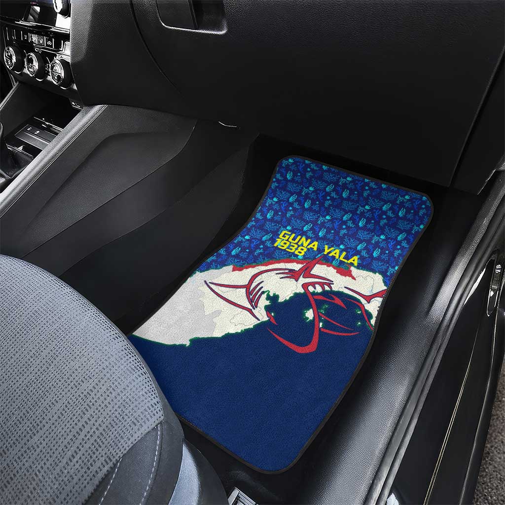 Indigenous Regions of Panama Guna Yala Car Mats with Regional Map Lobster Graphic and Coral Pattern 1938 - Wonder Print Shop