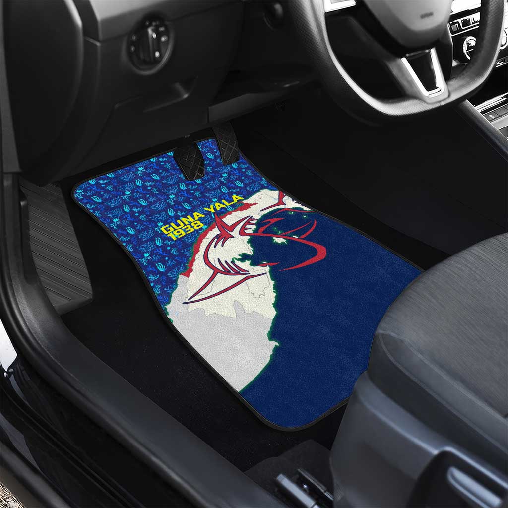 Indigenous Regions of Panama Guna Yala Car Mats with Regional Map Lobster Graphic and Coral Pattern 1938 - Wonder Print Shop