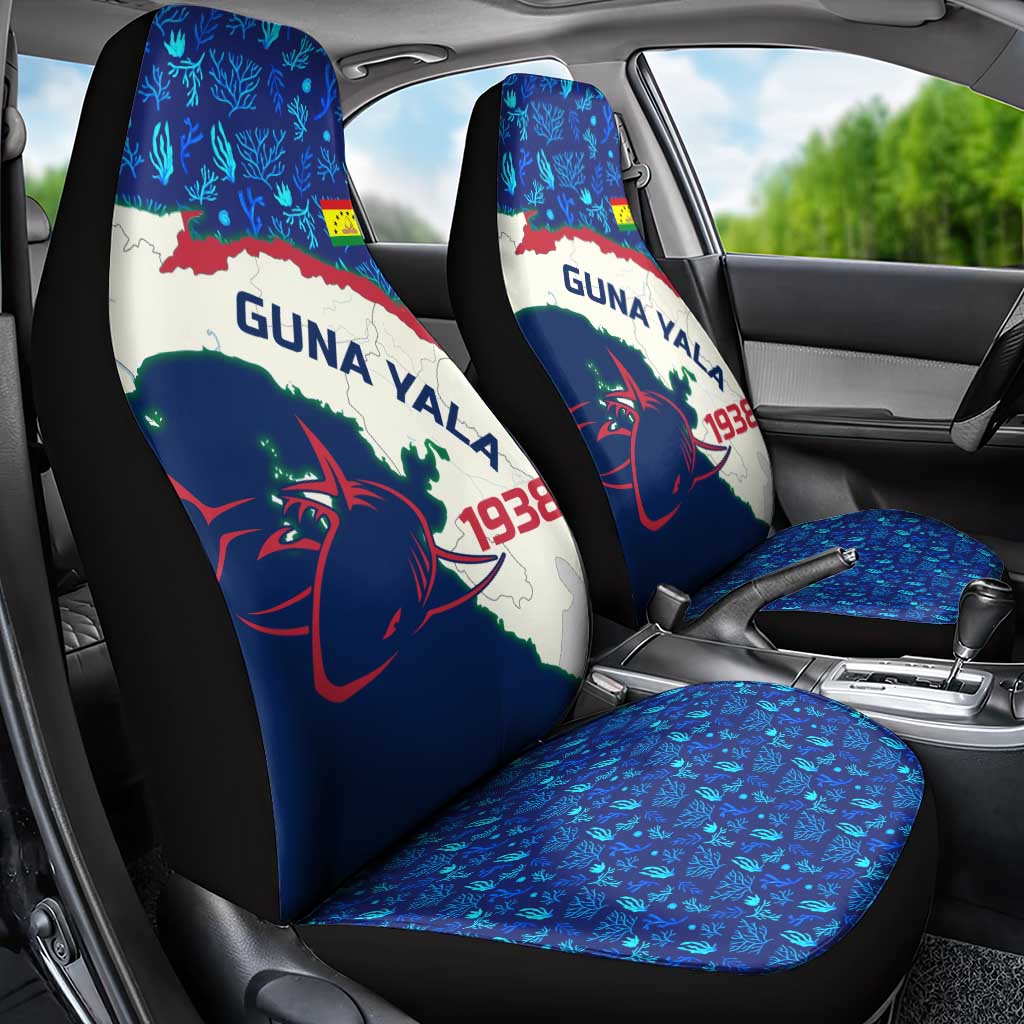 Indigenous Regions of Panama Guna Yala Car Seat Cover with Regional Map Lobster Graphic and Coral Pattern 1938 - Wonder Print Shop