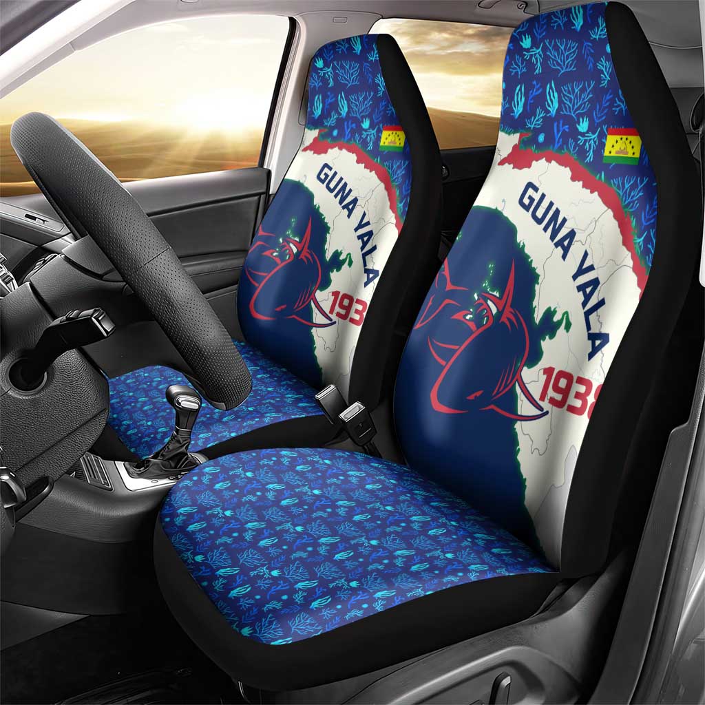Indigenous Regions of Panama Guna Yala Car Seat Cover with Regional Map Lobster Graphic and Coral Pattern 1938 - Wonder Print Shop