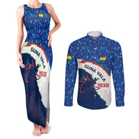 Indigenous Regions of Panama Guna Yala Couples Matching Tank Maxi Dress and Long Sleeve Button Shirt with Regional Map Lobster Graphic and Coral Pattern 1938 - Wonder Print Shop