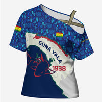 Indigenous Regions of Panama Guna Yala Cross Shoulder Shirt with Regional Map Lobster Graphic and Coral Pattern 1938 - Wonder Print Shop