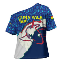 Indigenous Regions of Panama Guna Yala Cross Shoulder Shirt with Regional Map Lobster Graphic and Coral Pattern 1938 - Wonder Print Shop