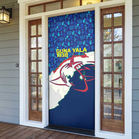 Indigenous Regions of Panama Guna Yala Door Cover with Regional Map Lobster Graphic and Coral Pattern 1938 - Wonder Print Shop