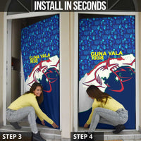 Indigenous Regions of Panama Guna Yala Door Cover with Regional Map Lobster Graphic and Coral Pattern 1938 - Wonder Print Shop