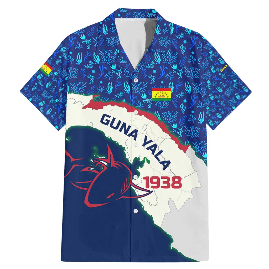 Indigenous Regions of Panama Guna Yala Family Matching Mermaid Dress and Hawaiian Shirt with Regional Map Lobster Graphic and Coral Pattern 1938 - Wonder Print Shop