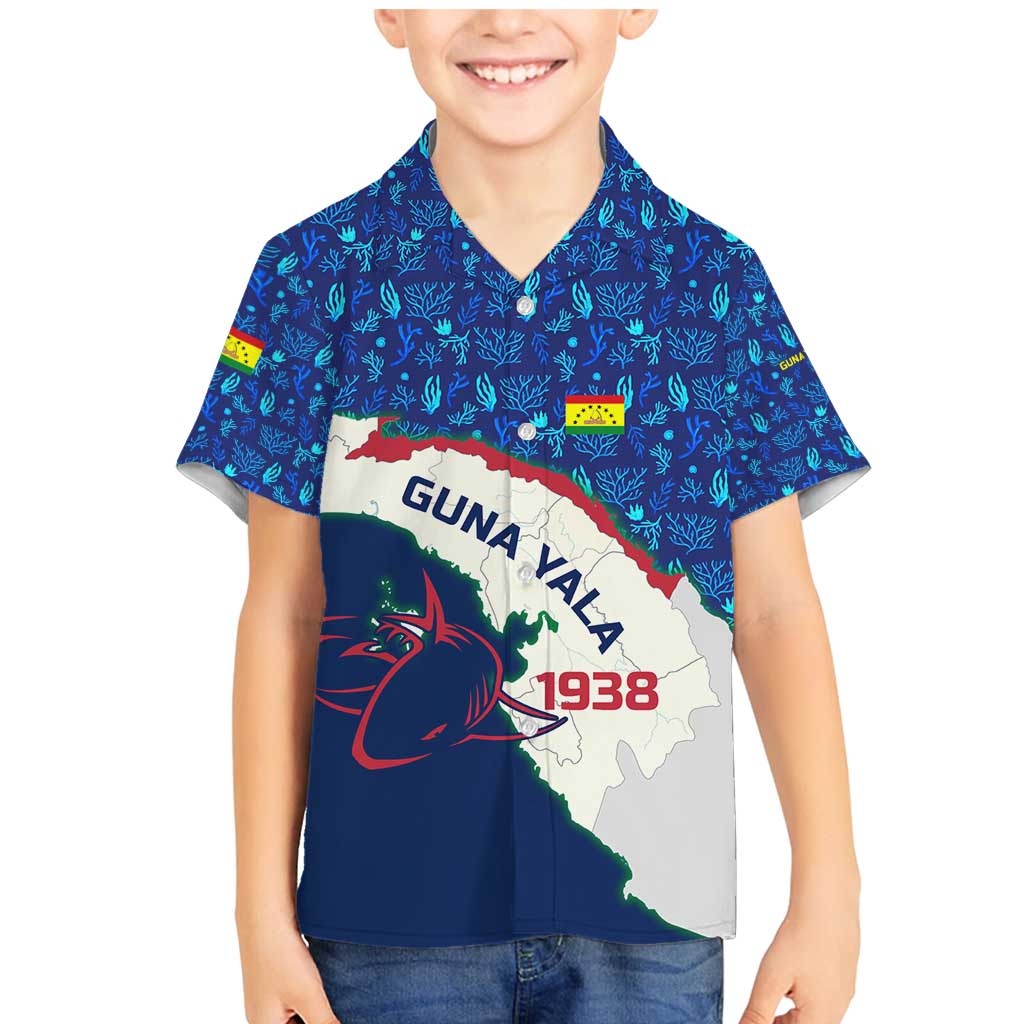 Indigenous Regions of Panama Guna Yala Family Matching Mermaid Dress and Hawaiian Shirt with Regional Map Lobster Graphic and Coral Pattern 1938 - Wonder Print Shop