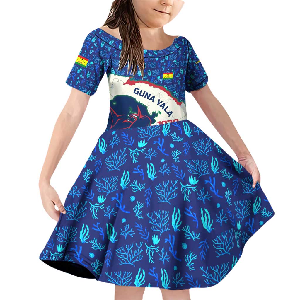 Indigenous Regions of Panama Guna Yala Family Matching Off Shoulder Short Dress and Hawaiian Shirt with Regional Map Lobster Graphic and Coral Pattern 1938 - Wonder Print Shop