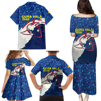 Indigenous Regions of Panama Guna Yala Family Matching Puletasi and Hawaiian Shirt with Regional Map Lobster Graphic and Coral Pattern 1938 - Wonder Print Shop