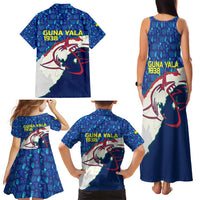 Indigenous Regions of Panama Guna Yala Family Matching Tank Maxi Dress and Hawaiian Shirt with Regional Map Lobster Graphic and Coral Pattern 1938 - Wonder Print Shop