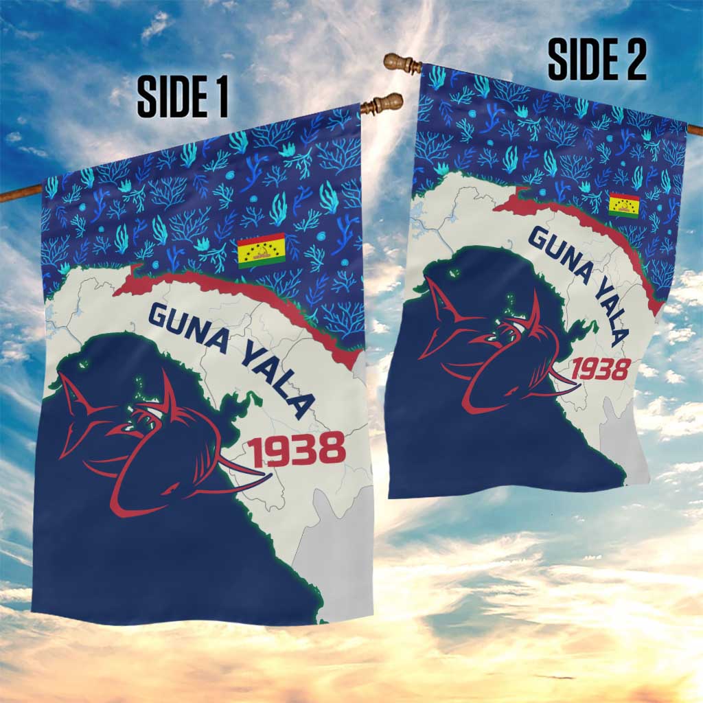 Indigenous Regions of Panama Guna Yala Garden Flag with Regional Map Lobster Graphic and Coral Pattern 1938 - Wonder Print Shop