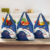 Indigenous Regions of Panama Guna Yala Grocery Bag with Regional Map Lobster Graphic and Coral Pattern 1938 - Wonder Print Shop