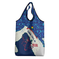 Indigenous Regions of Panama Guna Yala Grocery Bag with Regional Map Lobster Graphic and Coral Pattern 1938 - Wonder Print Shop