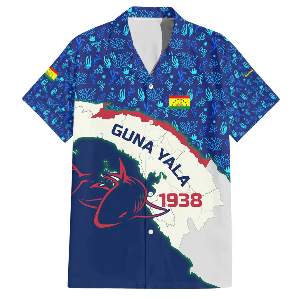 Indigenous Regions of Panama Guna Yala Hawaiian Shirt with Regional Map Lobster Graphic and Coral Pattern 1938 - Wonder Print Shop