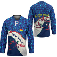 Indigenous Regions of Panama Guna Yala Hockey Jersey with Regional Map Lobster Graphic and Coral Pattern 1938 - Wonder Print Shop