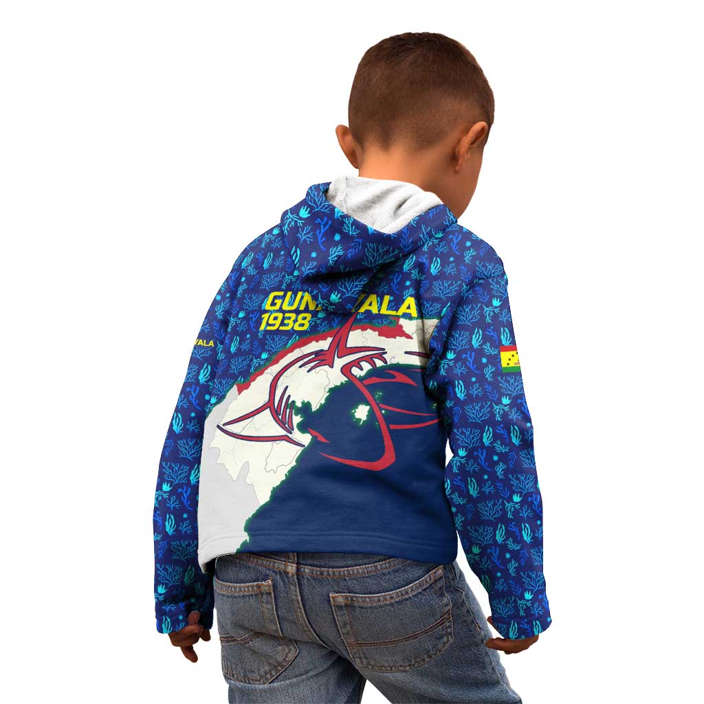 Indigenous Regions of Panama Guna Yala Kid Hoodie with Regional Map Lobster Graphic and Coral Pattern 1938 - Wonder Print Shop