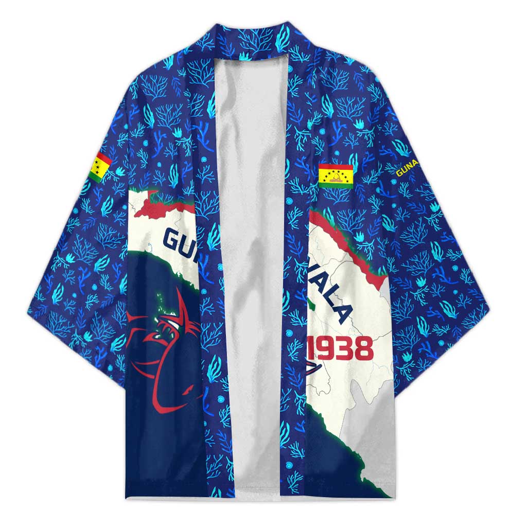 Indigenous Regions of Panama Guna Yala Kimono with Regional Map Lobster Graphic and Coral Pattern 1938 - Wonder Print Shop