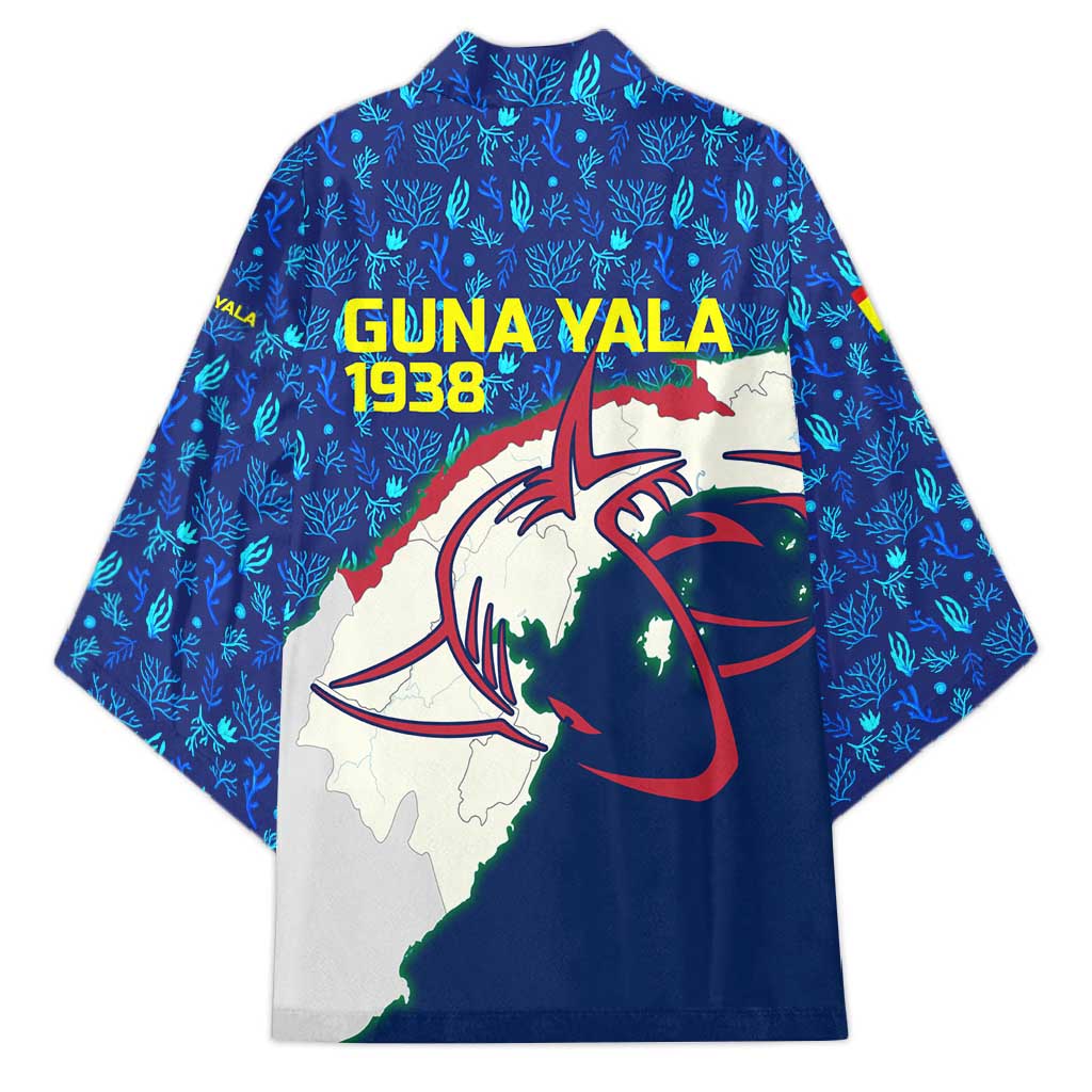 Indigenous Regions of Panama Guna Yala Kimono with Regional Map Lobster Graphic and Coral Pattern 1938 - Wonder Print Shop