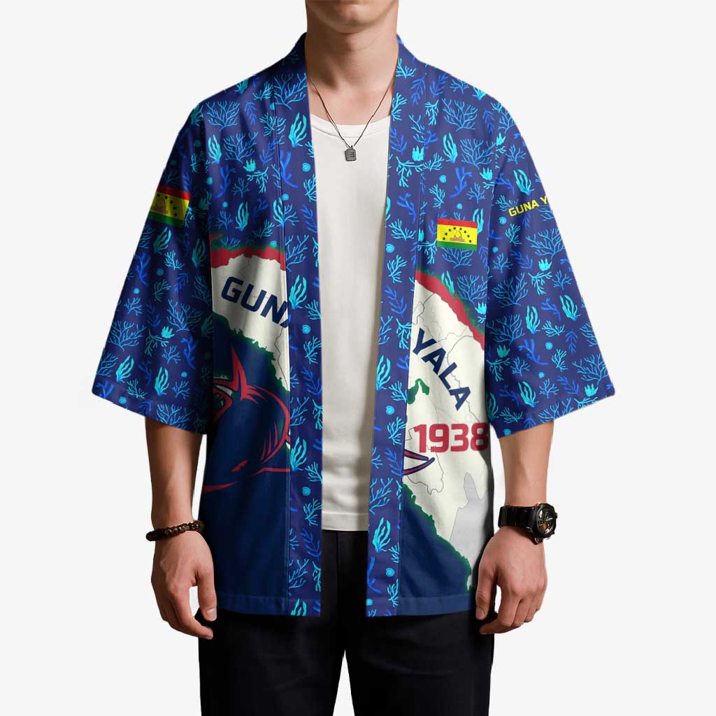 Indigenous Regions of Panama Guna Yala Kimono with Regional Map Lobster Graphic and Coral Pattern 1938 - Wonder Print Shop