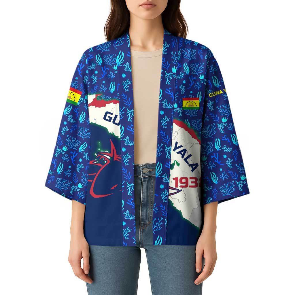 Indigenous Regions of Panama Guna Yala Kimono with Regional Map Lobster Graphic and Coral Pattern 1938 - Wonder Print Shop