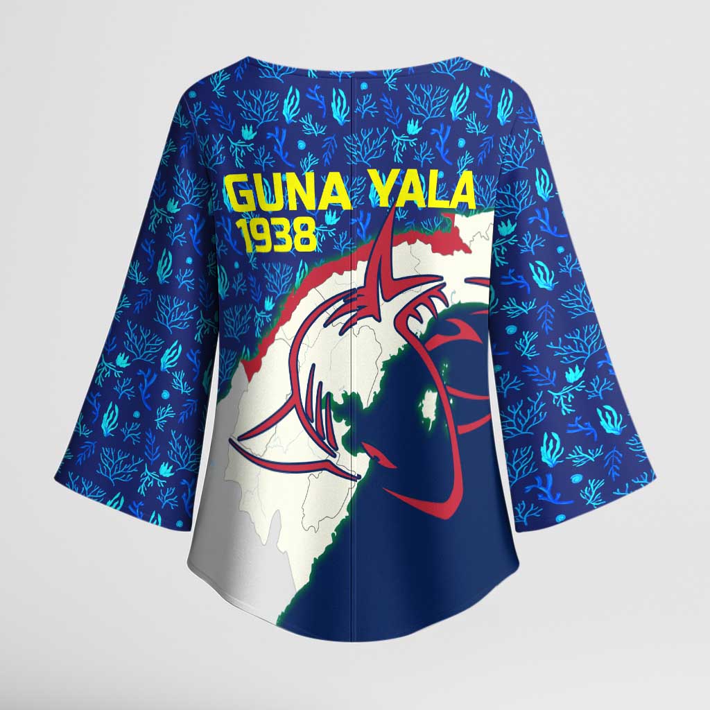 Indigenous Regions of Panama Guna Yala Kimono Sleeve Blouse with Regional Map Lobster Graphic and Coral Pattern 1938 - Wonder Print Shop