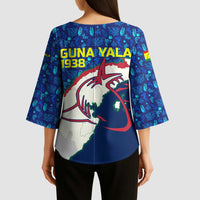 Indigenous Regions of Panama Guna Yala Kimono Sleeve Blouse with Regional Map Lobster Graphic and Coral Pattern 1938 - Wonder Print Shop