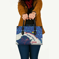 Indigenous Regions of Panama Guna Yala Leather Bag with Regional Map Lobster Graphic and Coral Pattern 1938 - Wonder Print Shop