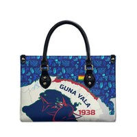 Indigenous Regions of Panama Guna Yala Leather Bag with Regional Map Lobster Graphic and Coral Pattern 1938 - Wonder Print Shop