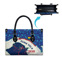 Indigenous Regions of Panama Guna Yala Leather Bag with Regional Map Lobster Graphic and Coral Pattern 1938 - Wonder Print Shop