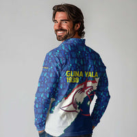 Indigenous Regions of Panama Guna Yala Long Sleeve Polo Shirt with Regional Map Lobster Graphic and Coral Pattern 1938 - Wonder Print Shop